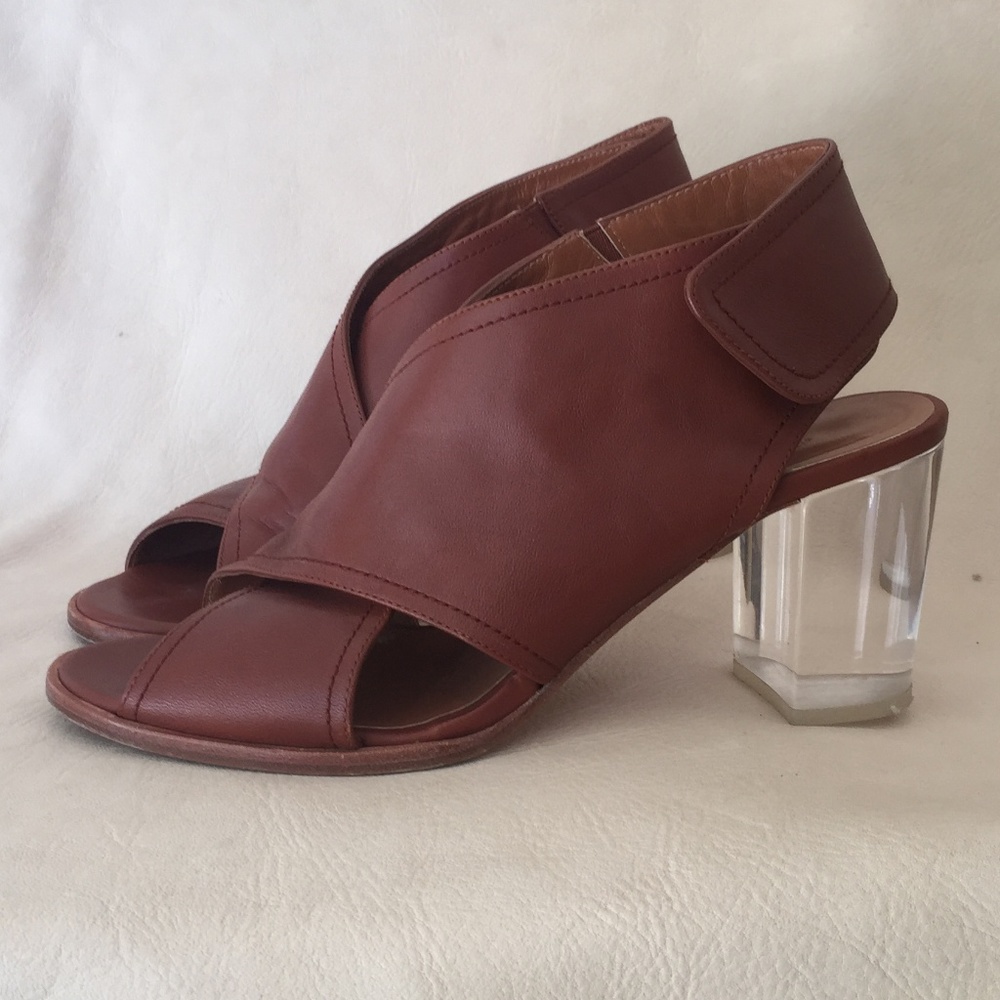 Emma Go ANTHROPOLOGIE Lucite & Leather Heel Shoes